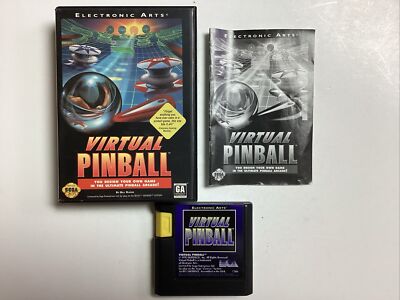 Virtual Pinball- Saga Genesis Complete TESTED CIB