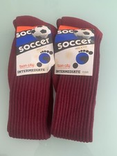 Lot of 2 Vintage Twin City Soccer Socks Maroon Intermediate USA 8 1/2-11 NWT