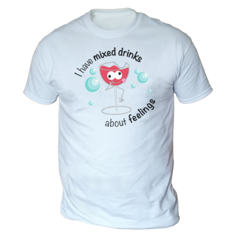 T-shirt homme Mixed Drink Feelings (choisissez la couleur et la taille) cadeau vin gin rhum drôle - Photo 1 sur 14