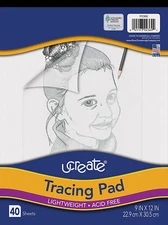 Pacon  Tracing Pad, White, 9" X 12", 40 Sheets
