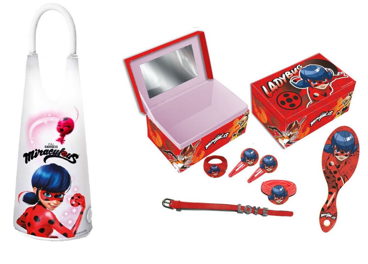  Miraculous Ladybug 15 Piece Accessory Box Set with Jewelry in  Box- Necklace, Bracelets, Barrettes, ponies & Elastics: Clothing, Shoes &  Jewelry