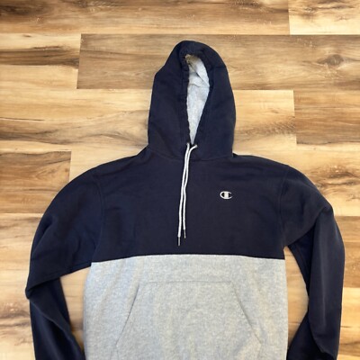 Champion Navy Hoodie Medium グレー Champion Hoodie Mens Medium Navy Blue Gray Sweatshirt | eBay
