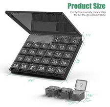 Monthly Pill Organizer Once a Day 30 Day Pill Organizer Box Squeeze to Open New