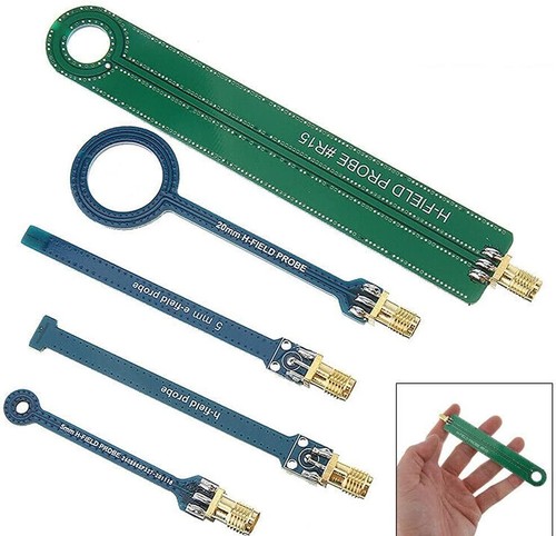 Juego de 5 piezas de sonda de campo cercano EMC EMI 9 KHz-3 GHz SMA antena hembra dorada, negra - Imagen 2 de 8