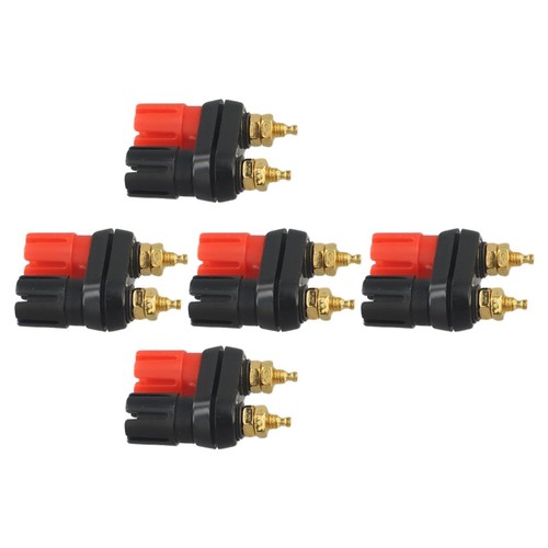 5 Pack Dual Banana Female Binding Post Panel Mount Socket Connector 4mm 2 Way - Picture 4 of 15