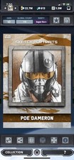 Topps Star Wars Digital Card Trader TLJ Sketch Portraits Poe Dameron Insert
