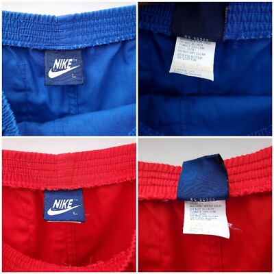 OLD NIKE〈ジャージ トラックパンツ 80s 水色 L archive〉 2 Rare VTG 80s NIKE Blue Tag Label Striped Track Pants Boys
