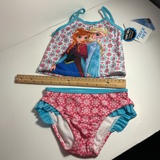 Girls Frozen Anna Elsa 2 piece swimsuit Tankini Size 2T Disney NWT 67