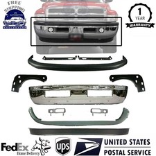 New Front Chrome Bumper Kit Brackets For 1997-2002 Dodge Ram 1500 2500 3500 New Front Chrome Bumper Kit Brackets For 1997-2002 Dodge Ram 1500 2500 3500