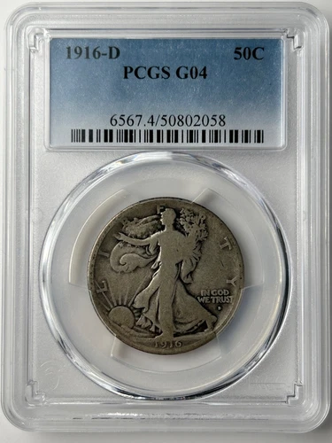 1916 D Walking Liberty Half Dollar PCGS G4 (PCGS Population 173)