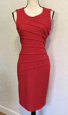 Calvin Klein Women’s Sexy Red Dress Sleeveless  Ruched Waist Amaranth Size 4