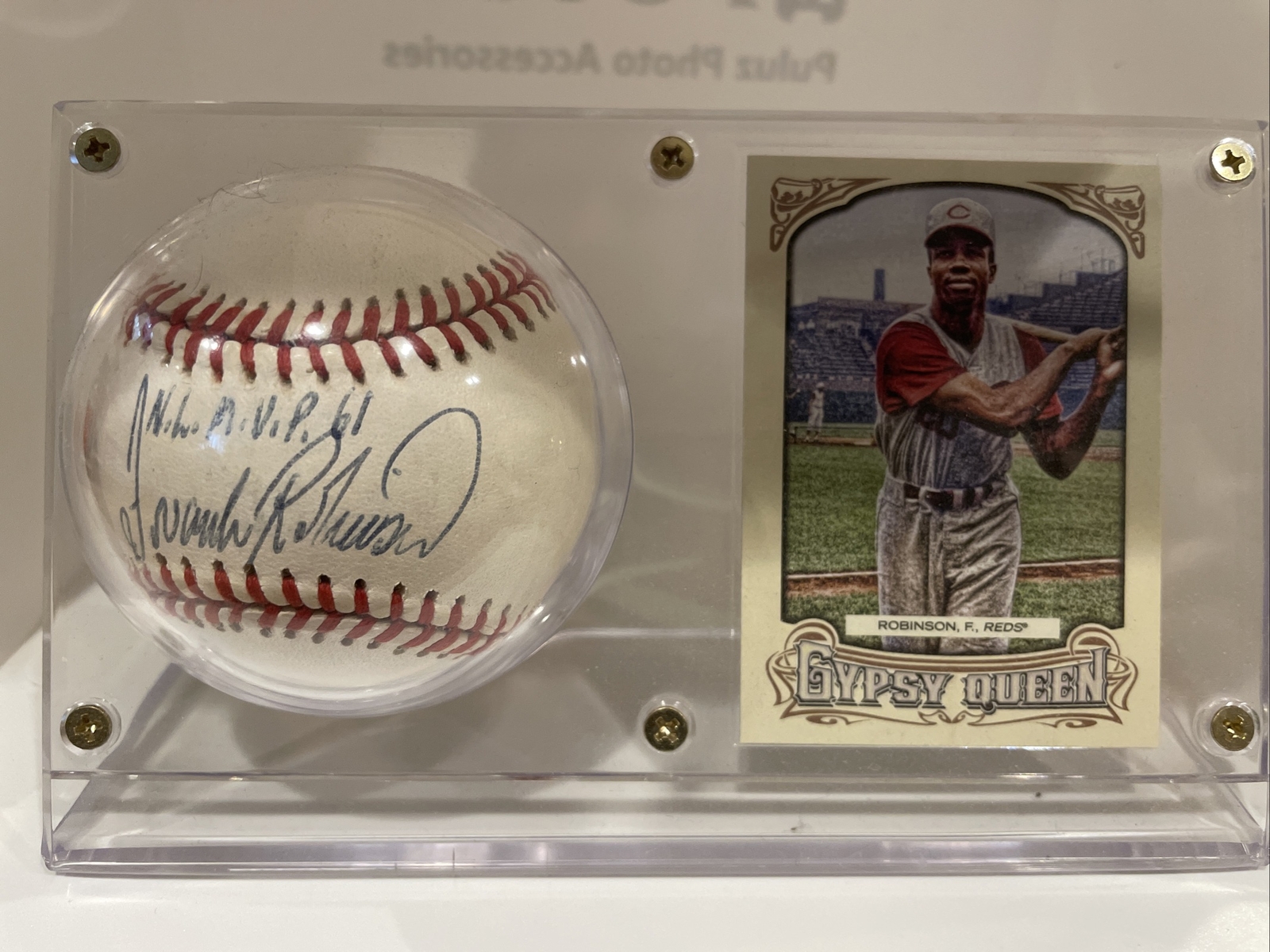 Frank Robinson Autographed Signed auto Rawlings Baseball NLMVP 61 Inscription with JSA COA 