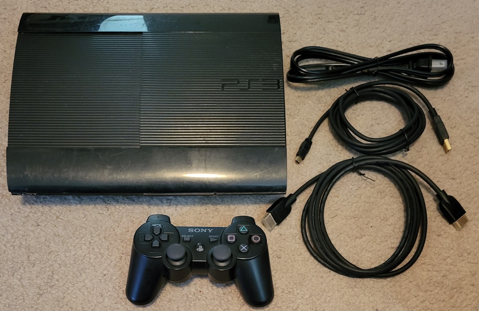 Sony PlayStation 3 Super Slim 12GB Charcoal Black Console (NTSC CECH4201A) eBay