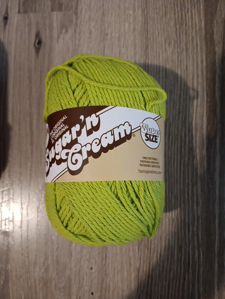 Lote de 2 hilos Lily Sugar 'n Cream súper tamaño verde caliente y Annie's granate-4 oz cada uno Foto 2 de 4