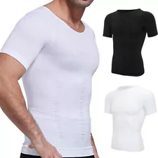 Men Slimming Body Shaper Posture Corrector Vest Tummy Compression T-Shirt Tops