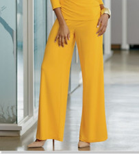 plus size 3X Rossi Wide Leg Pant Marigold Yellow by Ashro
