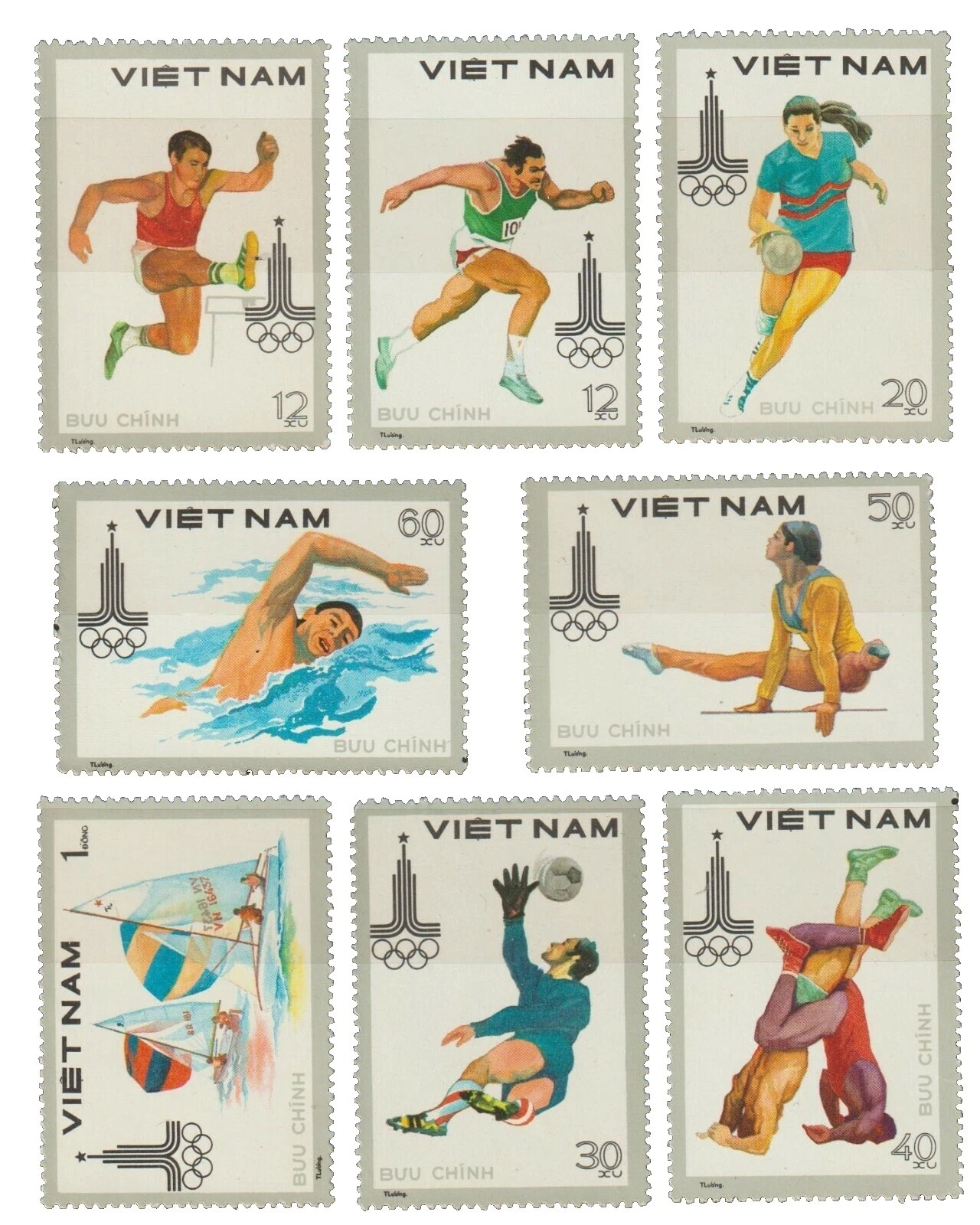 Estampillas de los Juegos Olímpicos vietnamita