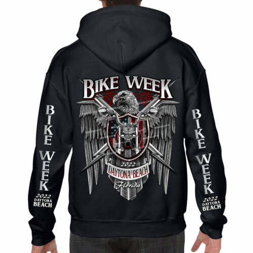 2022 Bike Week Daytona Beach Metal Eagle Pullover Hoodie - Picture 1 of 4