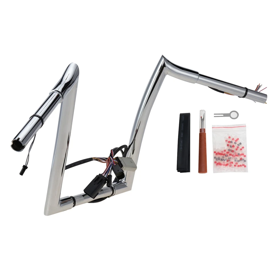 Manillar Road Glide personalizado precableado Meathook 2008-2013 para Harley 12 pulgadas cromado Foto 2 de 4