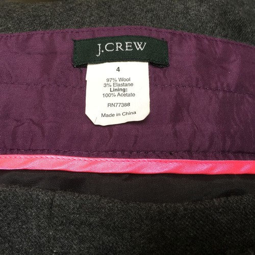J Crew 4 Skirt Gray Wool Stretch Mini A-Line Pockets - Picture 4 of 4