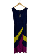 spense women's maxi dress sleeveelss navy blue V neck size L