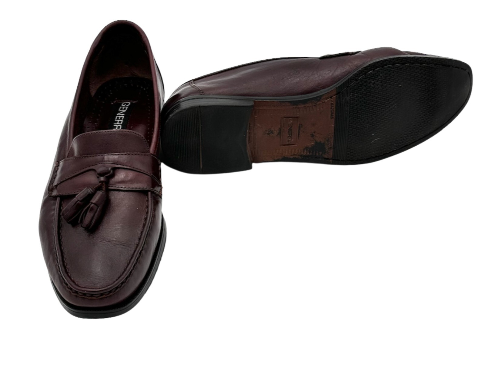 SAOLA GENERRA Scarpe Uomo Pelle Mocassini Nappe Marrone Taglia 9 1 2 D