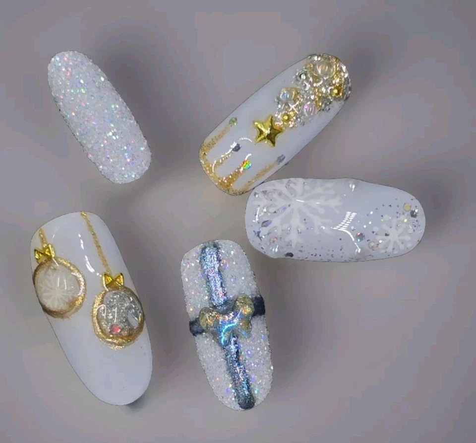 Handmade Press On Nails Christmas, Reusable, Fake Nails, Quality Nails, 10 Pcs - image 3 of 4