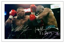 MIKE TYSON & EVANDER HOLYFIELD BOXING SIGNED AUTOGRAPH PHOTO PRINT
