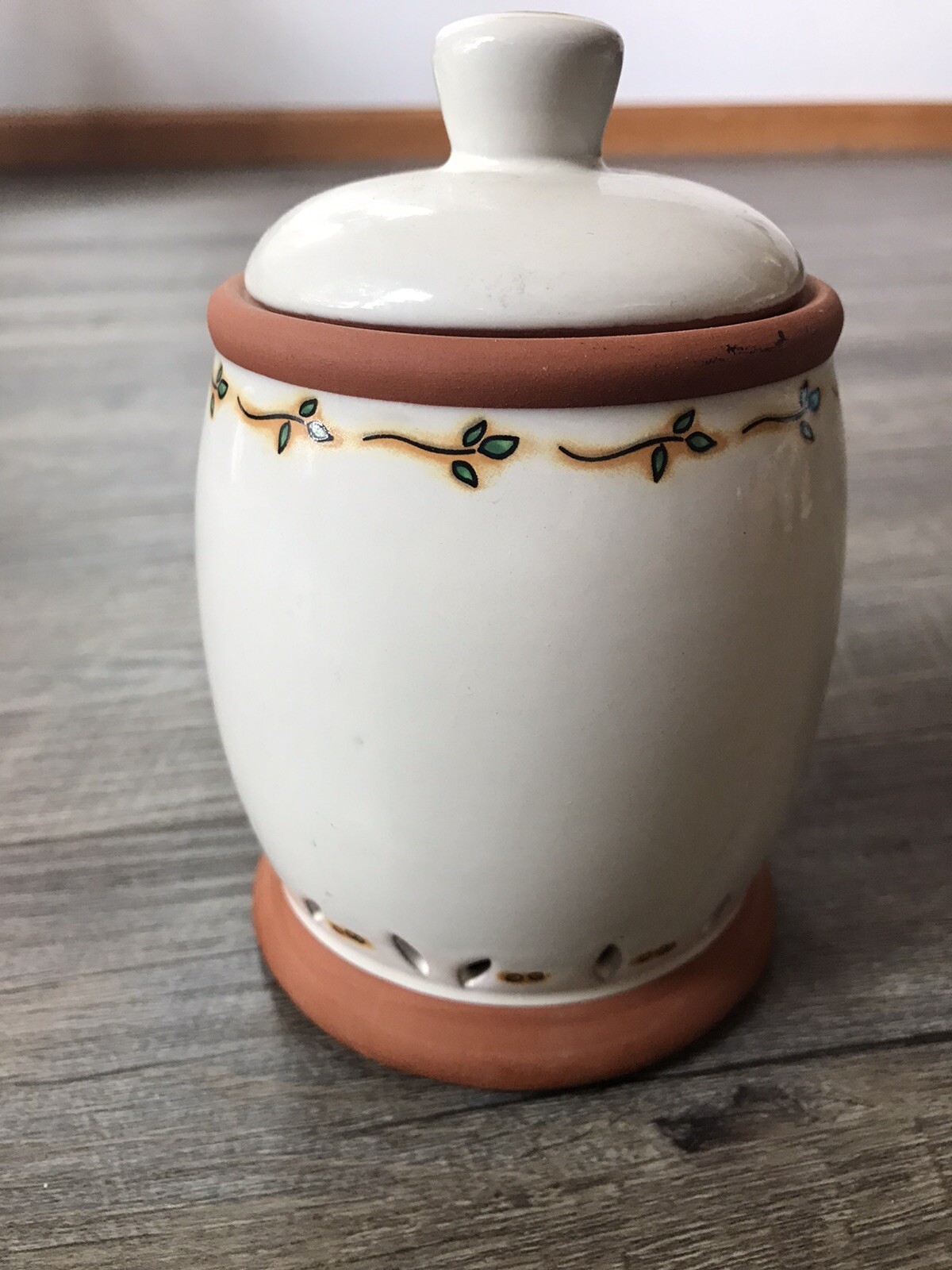 MSC Jocha Garlic Clove Keeper Terra Cotta Clay w/ Lid Storage Jar