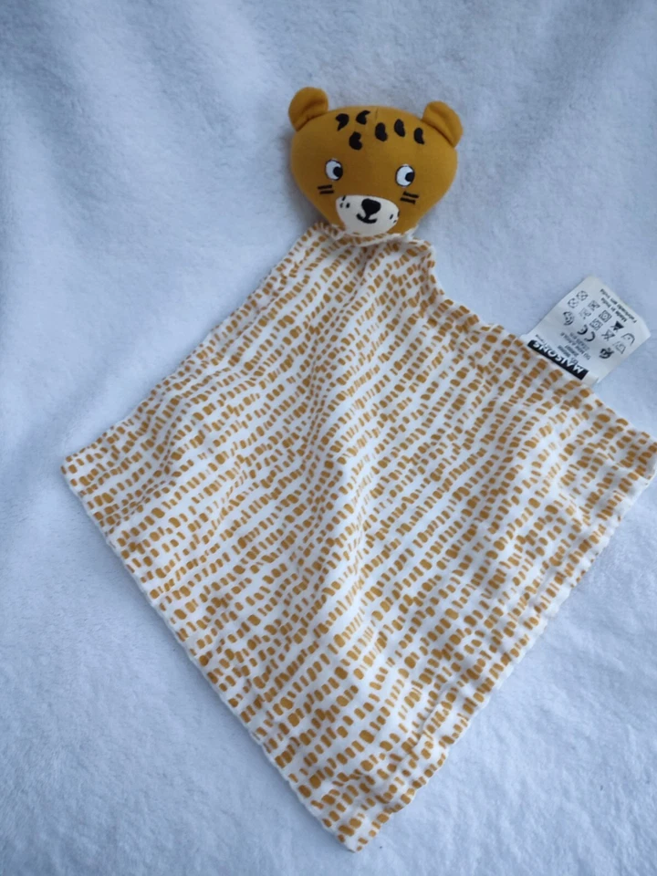 Doudou Plat/Mouchoir Lange Tigre Jaune Moutarde Blanc Maisons Du Monde - Photo 1/1