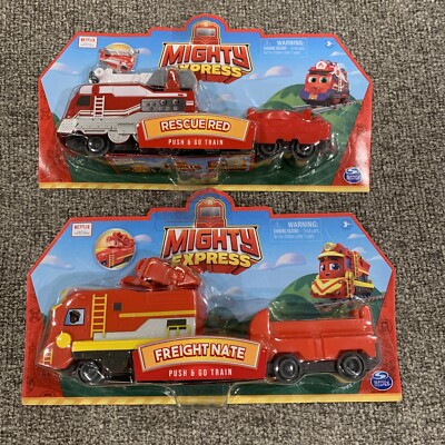 Lot of (2) Netflix Mighty Express Push & Go Trains by Spin Master Netflix New