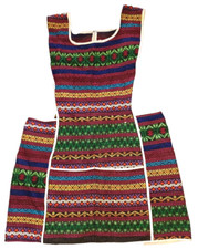 Youth One Size Art Paint Smock Crafts Apron Thick Quality Vintage Multi-color EC