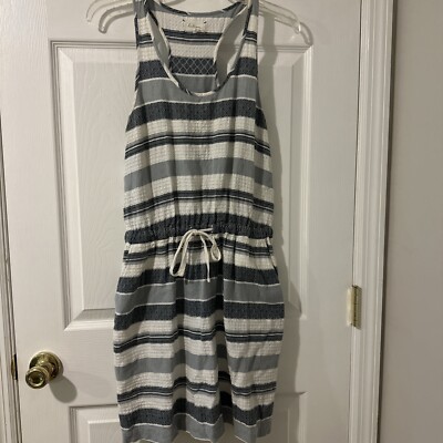 mara hoffman striped linen dress Mara Hoffman Colleen Dress Blue White