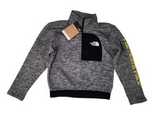 The North Face Jacket SZ S 7/8 Boy's Kid's Gray Lightweight 1/2 Zip Knit