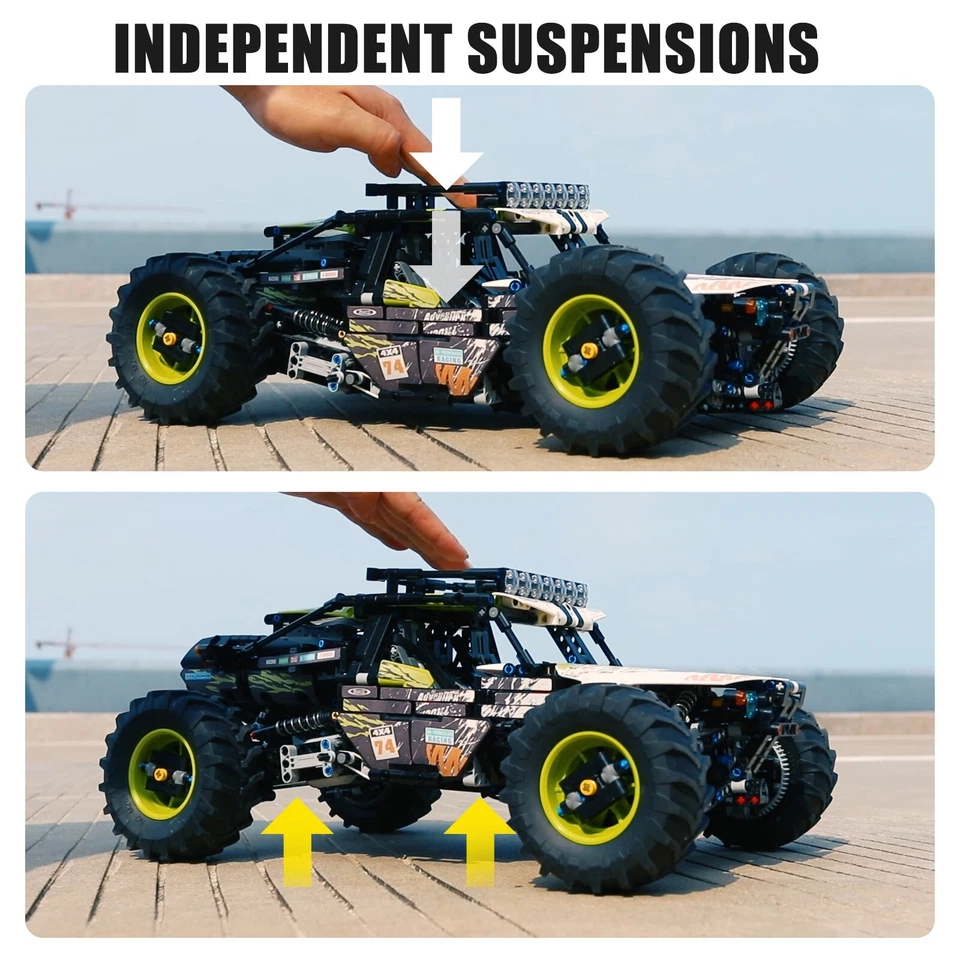 Mould King 18002 Buggy Off Road Ca 4WD APP RC Building Block Kit Giftr Kid Toy - Image 4 of 4