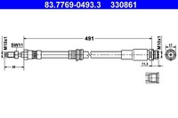 ATE Bremsschlauch 83.7769-0493.3 FüR Ford