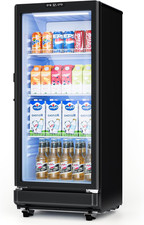 6 Cu.Ft Commercial Refrigerators, Display Fridge with Double-Tempered Glass Door