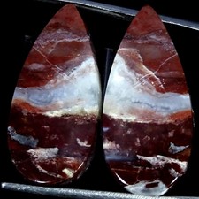 21.60Cts 100 Natural Aqua Chalcedony Pair Pear Cabochon 12X26X4MM