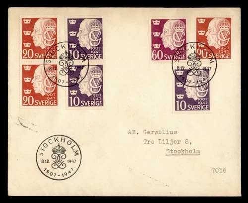 DR WHO 1947 SWEDEN FDC KING BOOKLET PAIR/COIL COMBO M74694