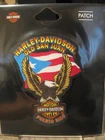 Harley Davidson Emblem 4" Sew On Patch - San Juan Puerto Rico - Eagle & Flag