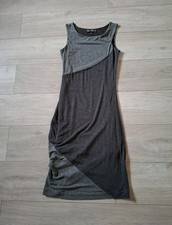 Mercer & Madison Grey Striped Stretch Colourblock Flared Dress Boho UK6/8 XS