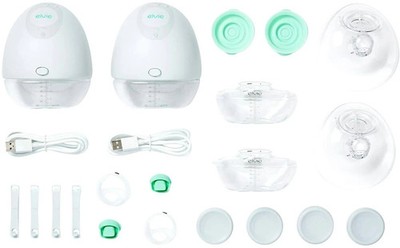 elvie Elektrische Doppelmilchpumpe, Weiß 