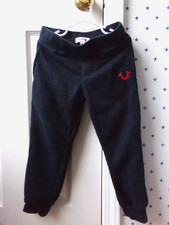 TRUE RELIGION Joggers Sweatpants 5 74 Solid Black Skinny Lounge Pants Logo Boys