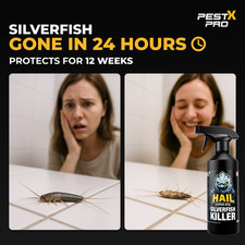 Pest X Pro Silverfish Killer Spray 500ml Low Odour Non-Stain Strong Repellent UK