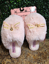 Juicy Couture Majestic Pink Faux Fur Slide Slippers 9-10