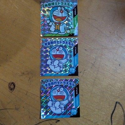 Doraemon Hologram Sticker Set 3 Characters Inventor Astronaut列