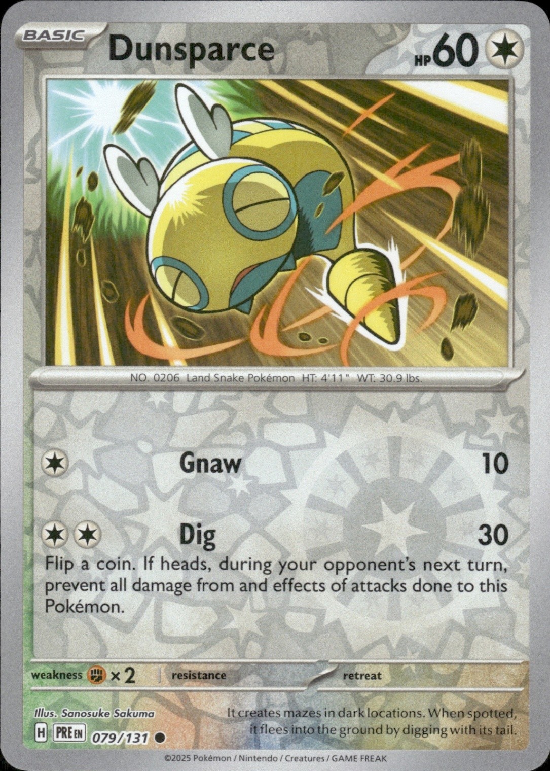 Dunsparce | 79 | Pokemon | Prismatic Evolutions | Reverse | 50% off 2nd Item
