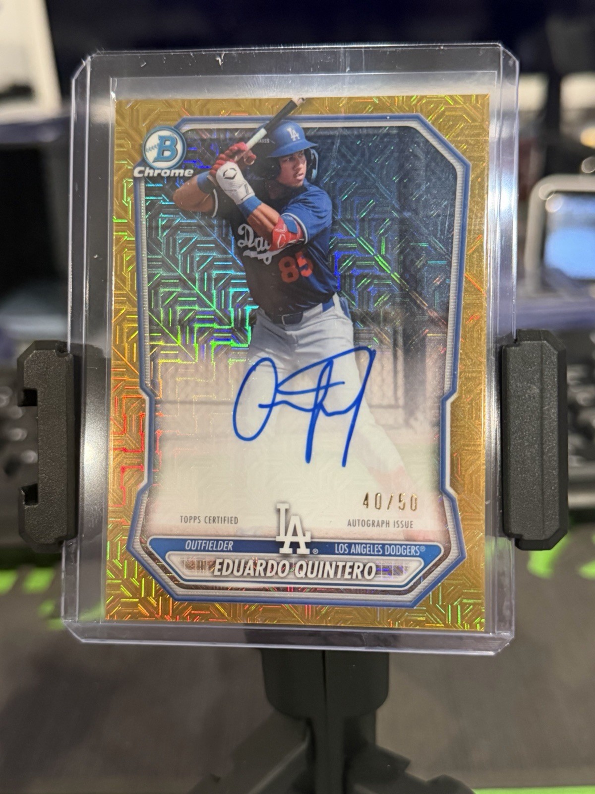 2025 Bowman Chrome Baseball Eduardo Quintero Mega GOLD MOJO Auto /50