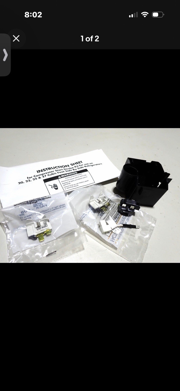 8201799 OEM Refrigerator Compressor Start Device Kit Whirlpool