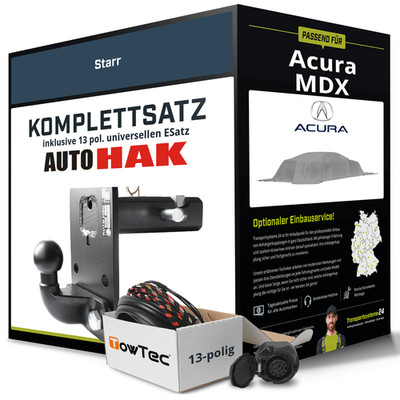 Für ACURA MDX Typ YD1 Anhängerkupplung starr +eSatz 13pol uni 00- NEU